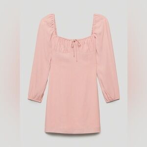 Aritzia Sunday Best Delilah Long Sleeve Dress Pink size 2XS